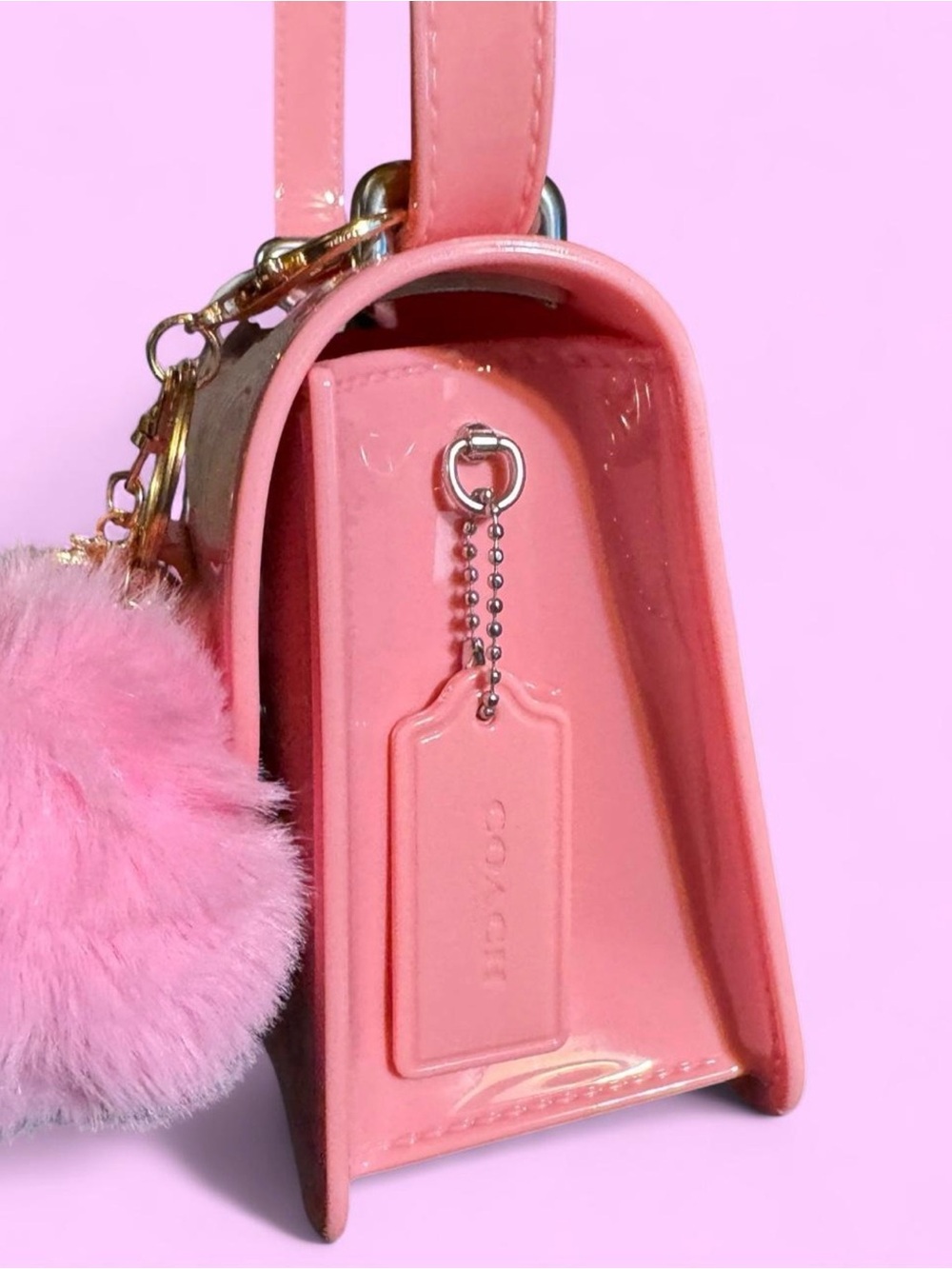 Coach Women's Morgan Square Crossbody in the Flower Pink Jelly Material - Picture 3 of 8